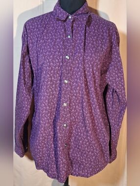WRANGLER BLUES Purple Floral Button-Down Shirt